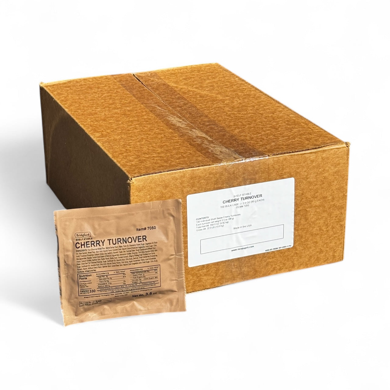 BULK MRE Dessert - 100 packs of Cherry Turnover (Trans Fat Free)