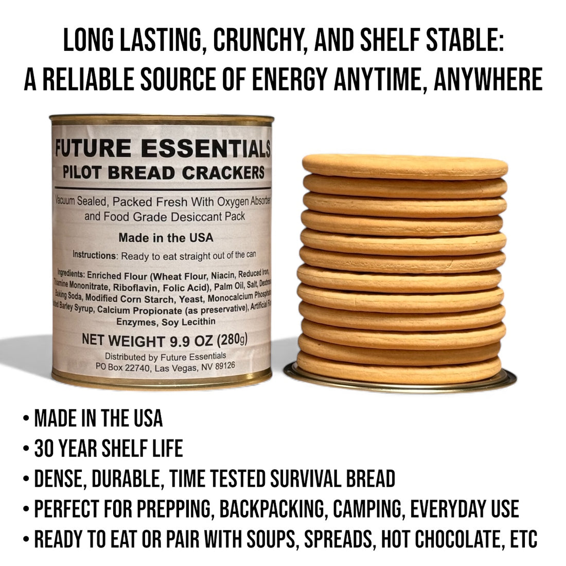 Canned Future Essentials Pilot Bread, Hardtack, Ship's Biscuit