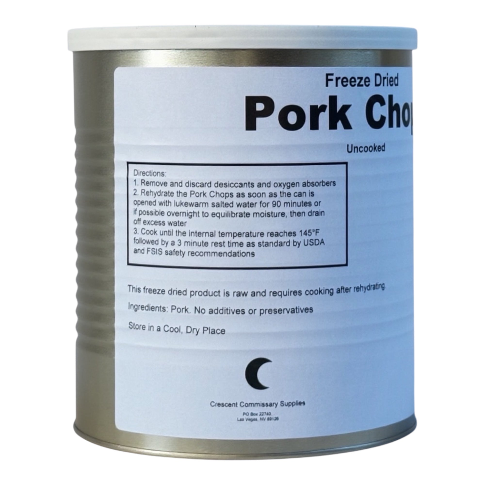 Military Surplus Freeze Dried Pork Chops in #10 Can