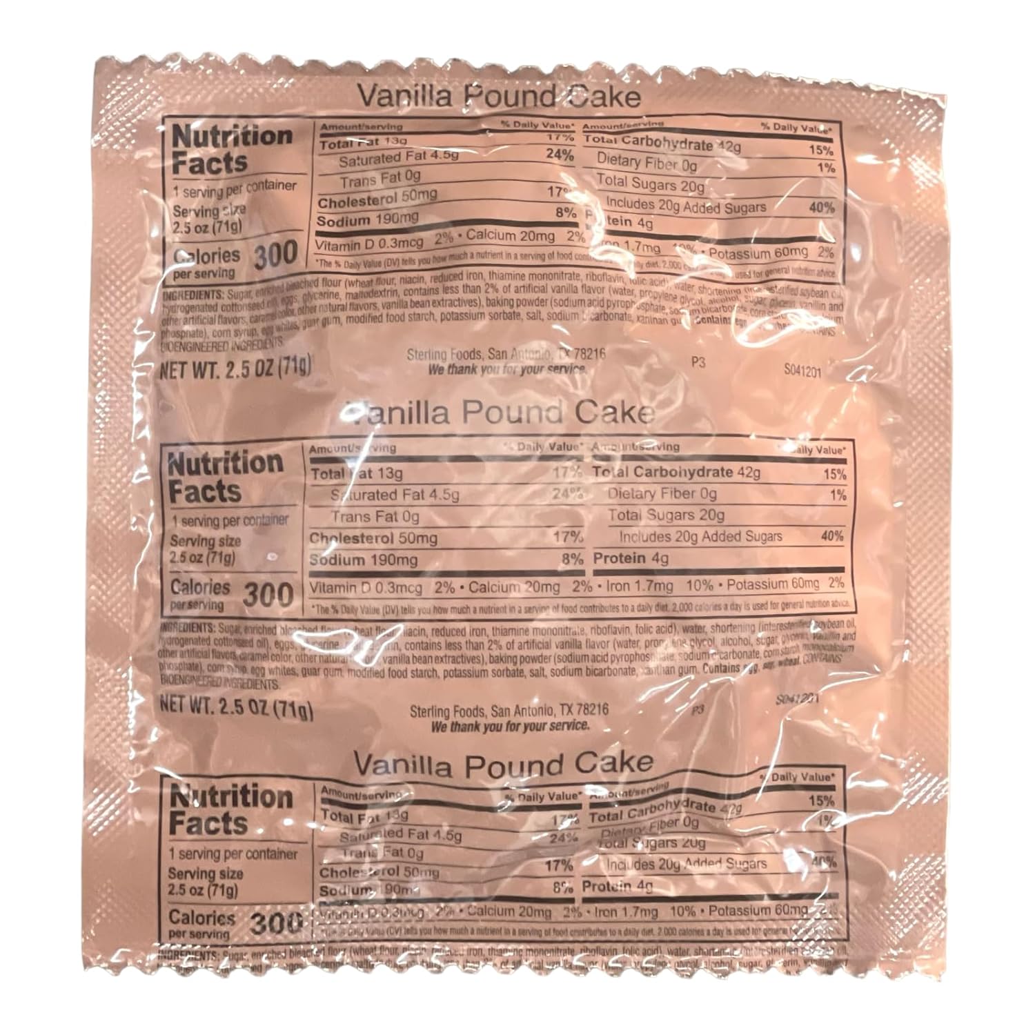 MRE Dessert - Pound Cake Combo 12-Pack (Trans Fat Free)