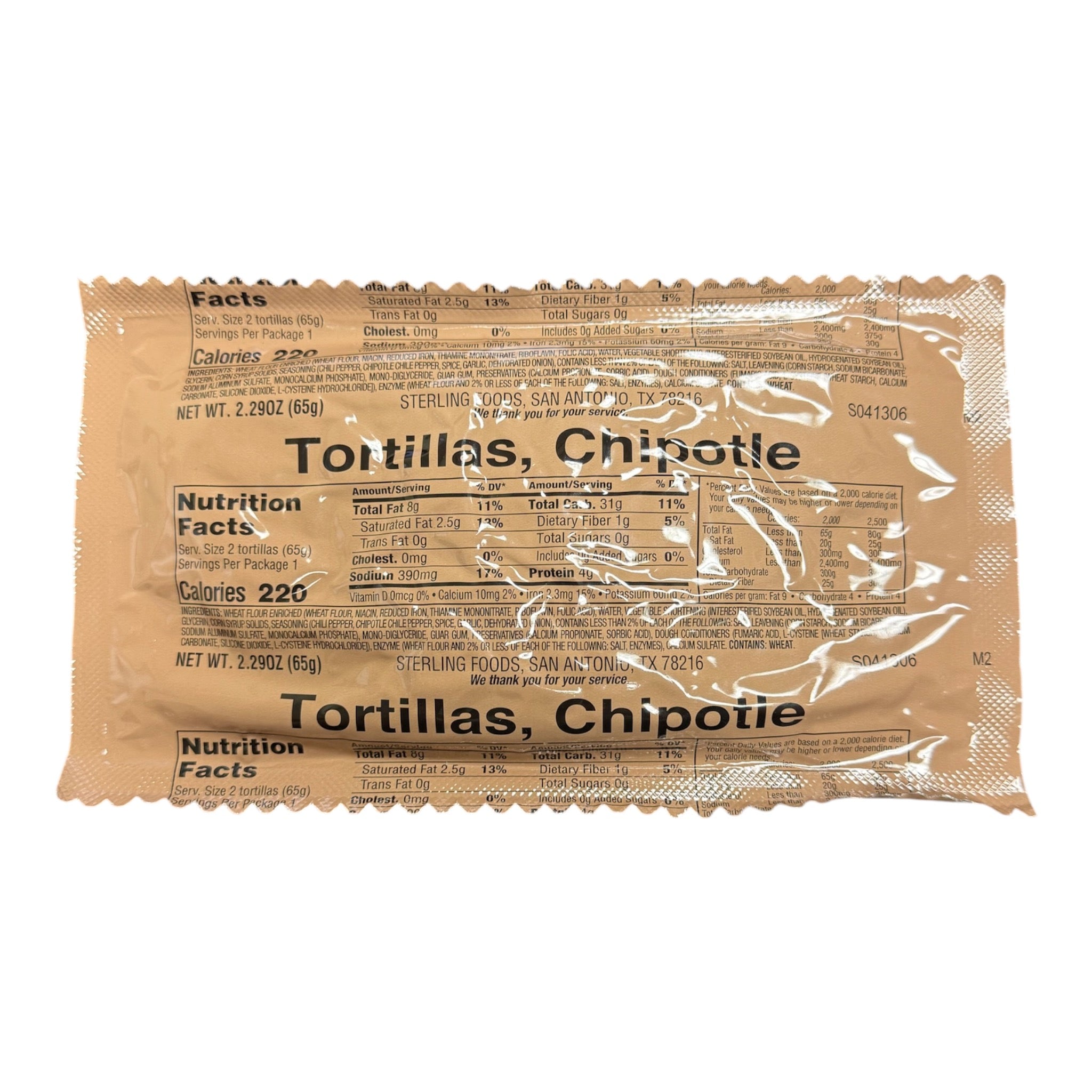 MRE Chipotle Tortillas, Ready to Eat