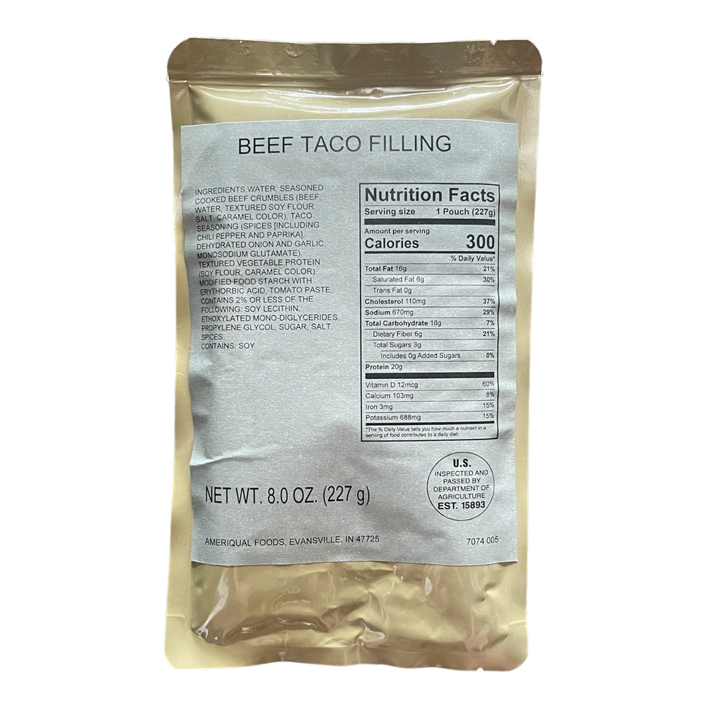 BULK MRE Entree Beef Taco Filling