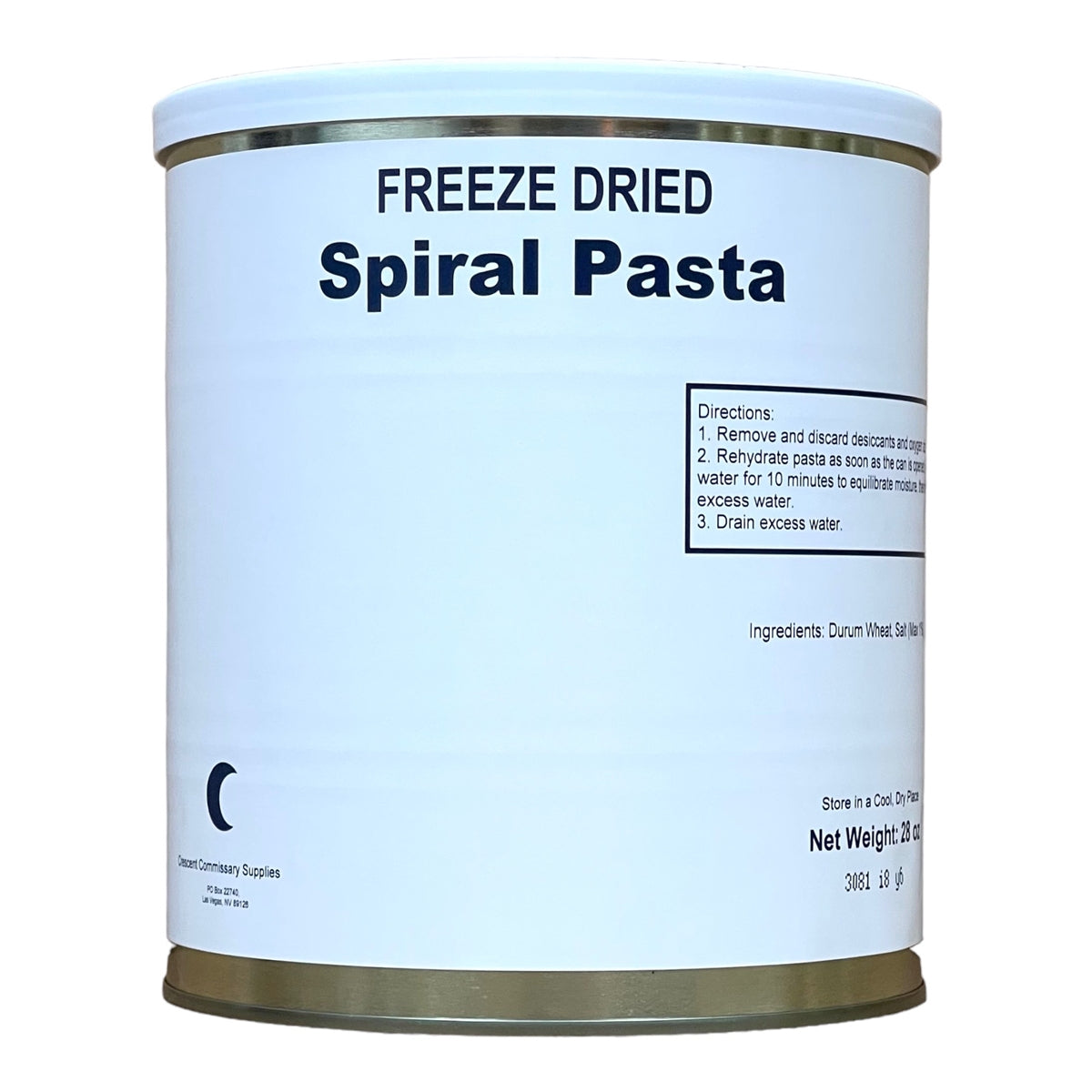 Military Surplus Freeze Dried Spiral Pasta