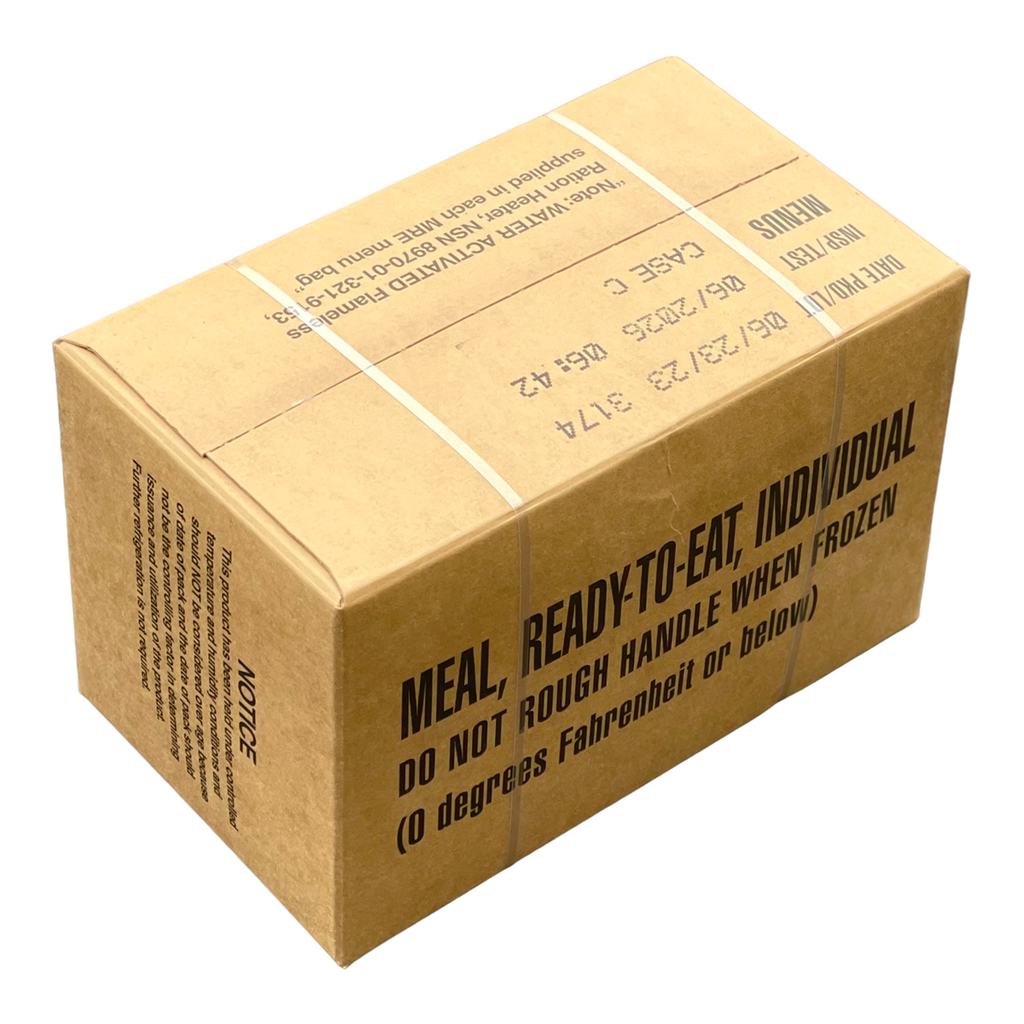 Case (12 Meals) of Menu C Military MRE's with Heaters