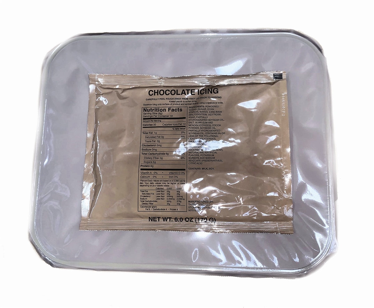 Military MRE Tray Pack, Yellow Cake with Chocolate Icing, Ready to Eat