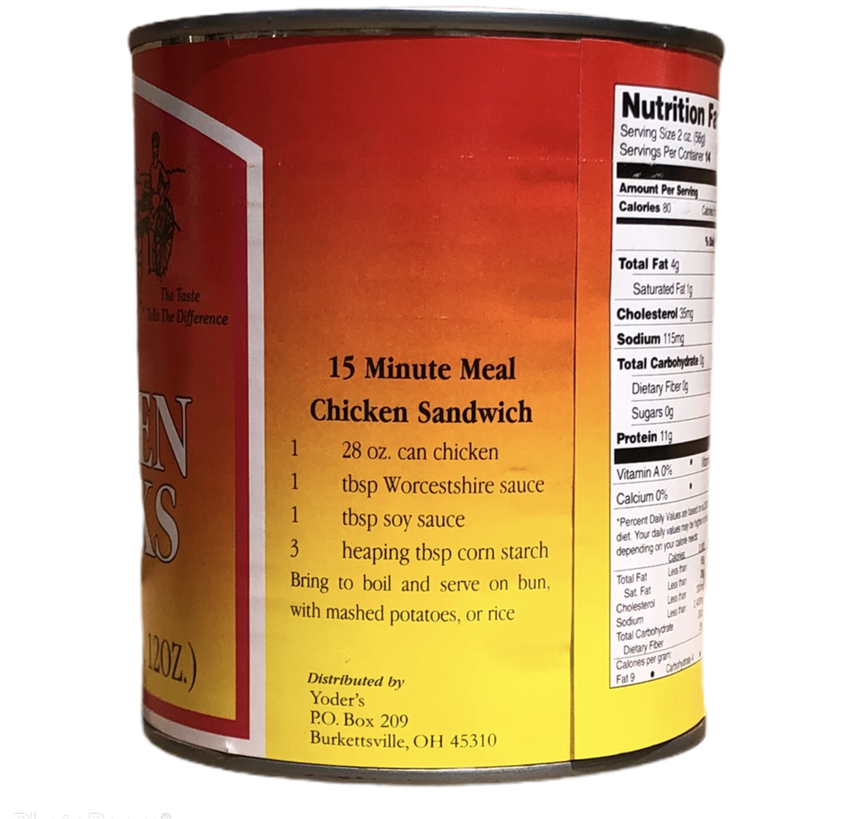 SINGLE CAN (28 oz) of Yoder's fresh REAL Canned Chicken Chunks